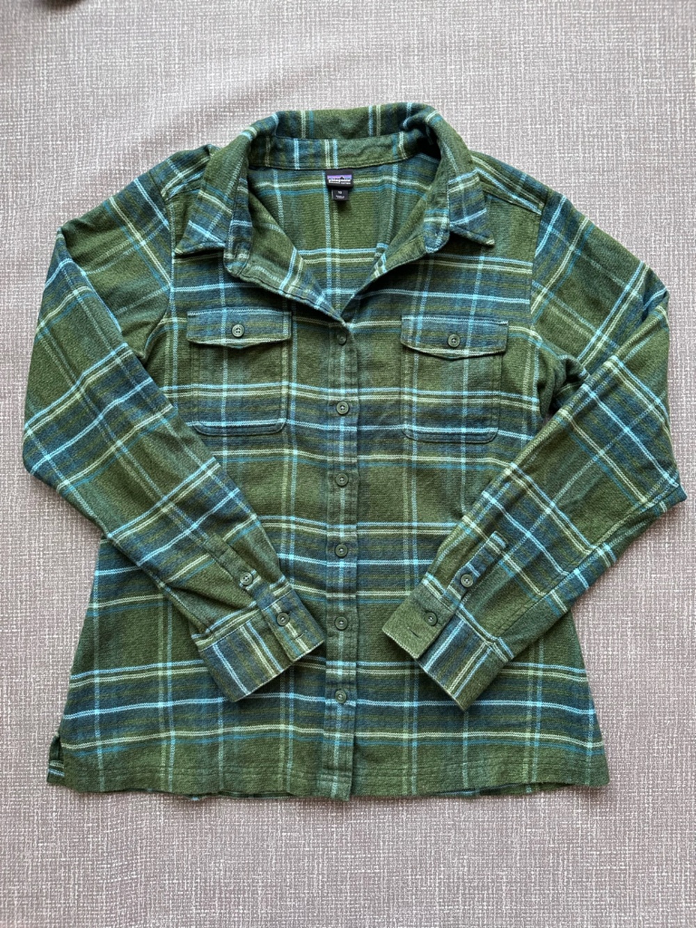 Patagonia Olive Green Plaid Button-Down Shirt